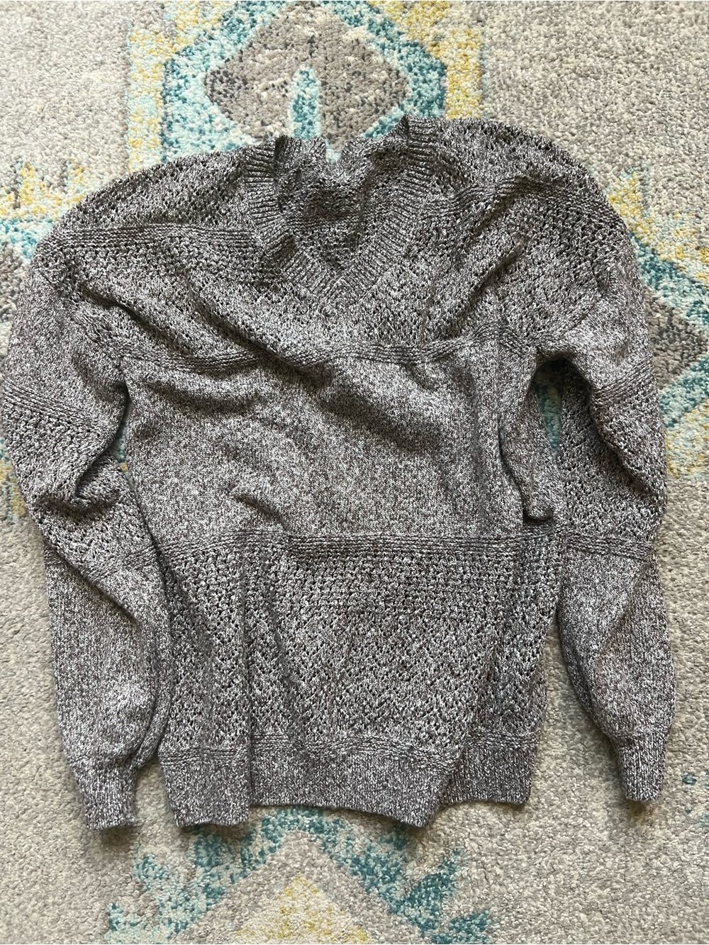 Women's Marled Gray/Taupe V-Neck Sweater